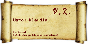 Ugron Klaudia névjegykártya