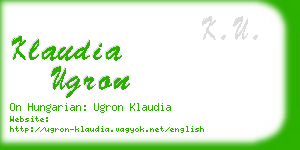 klaudia ugron business card